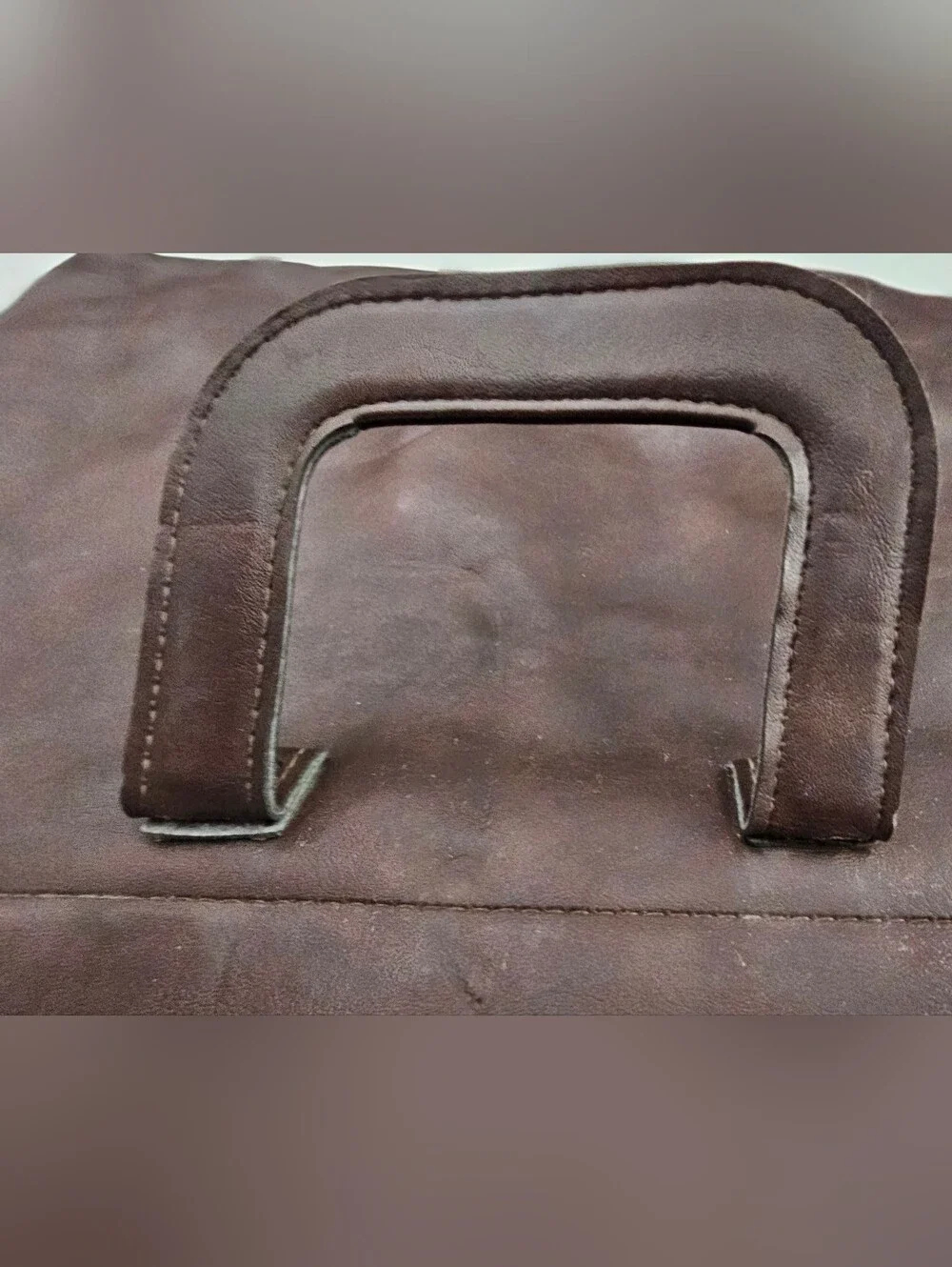 Vintage UPS Leather Portfolio Briefcase Brown Document Bag Shield Logo 70s/80s